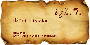 Őri Tivadar névjegykártya